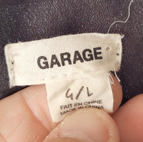 Garage Tiered Chiffon Dress - Jet Black Floral Sz L - Picture 3 of 5